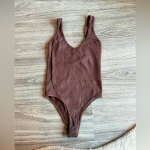 Aura rubbed bodysuit mauve